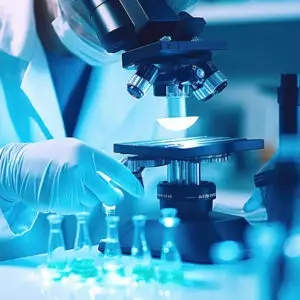 Researcher working in the lab
