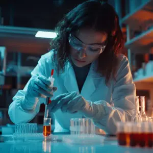 Researcher working in the lab