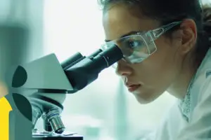 Researcher working in the lab