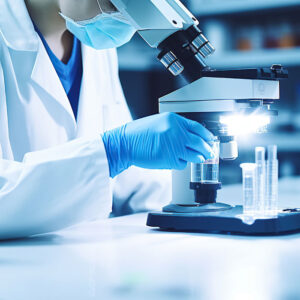 Researcher working in the lab