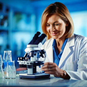 Researcher working in the lab